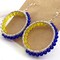 Inside-Out Beaded Blue and Yellow Onyx Hoop Earrings (Small) — E-0226yb product 3